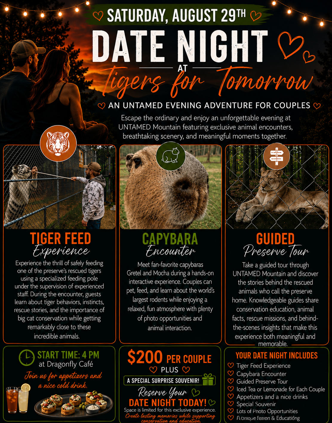 Date Night at Tigers for Tomorrow August 29 event flyer